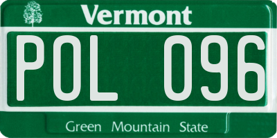 VT license plate POL096
