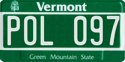 VT license plate POL097