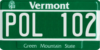 VT license plate POL102