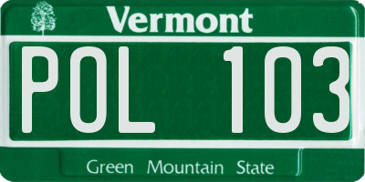 VT license plate POL103