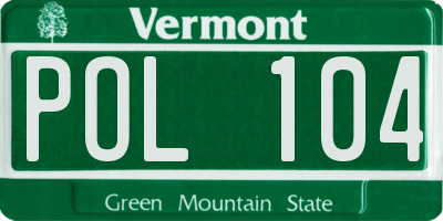 VT license plate POL104