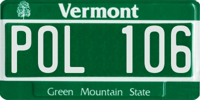 VT license plate POL106