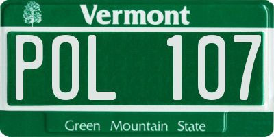 VT license plate POL107