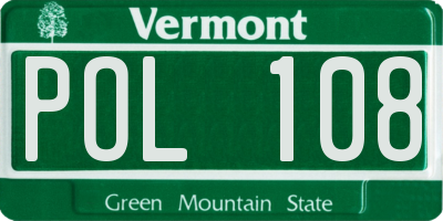 VT license plate POL108