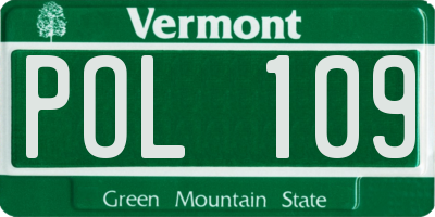 VT license plate POL109