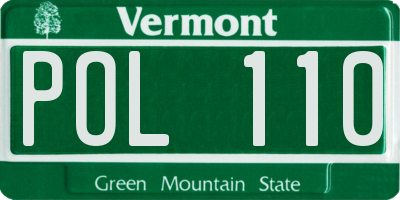 VT license plate POL110