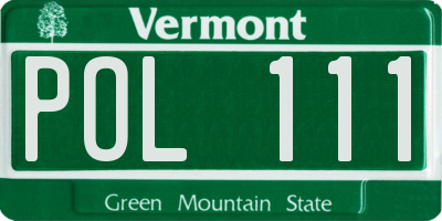 VT license plate POL111