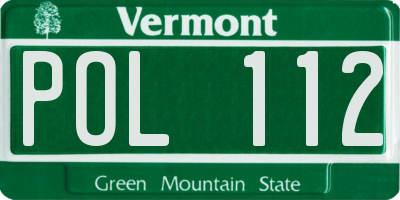 VT license plate POL112