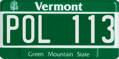 VT license plate POL113