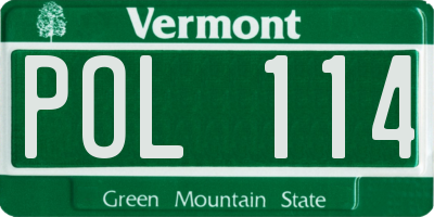 VT license plate POL114