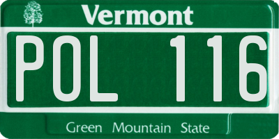 VT license plate POL116
