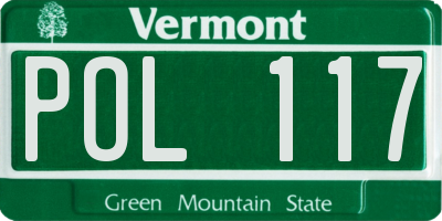 VT license plate POL117