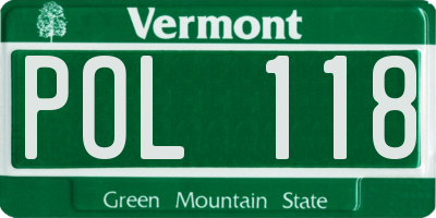 VT license plate POL118