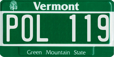 VT license plate POL119