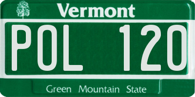 VT license plate POL120
