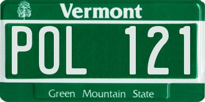 VT license plate POL121