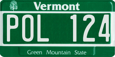VT license plate POL124