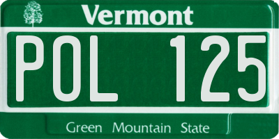 VT license plate POL125