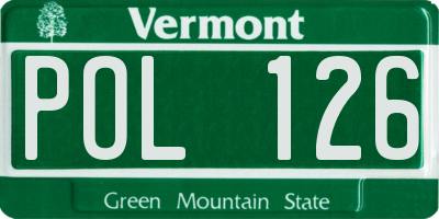 VT license plate POL126