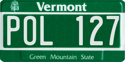 VT license plate POL127