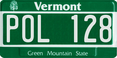 VT license plate POL128