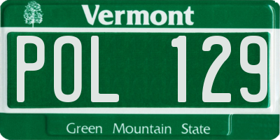 VT license plate POL129
