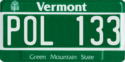 VT license plate POL133