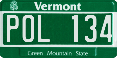 VT license plate POL134
