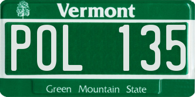VT license plate POL135