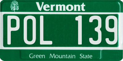 VT license plate POL139