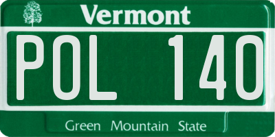 VT license plate POL140