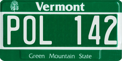 VT license plate POL142