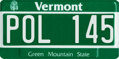VT license plate POL145