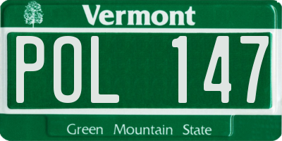 VT license plate POL147