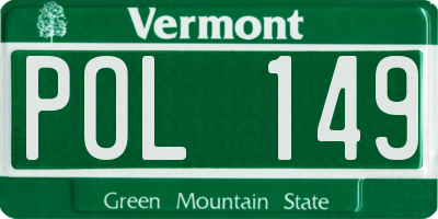 VT license plate POL149