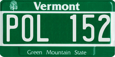 VT license plate POL152
