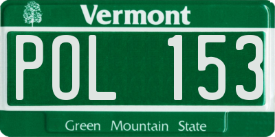 VT license plate POL153