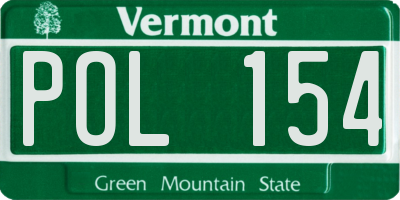 VT license plate POL154
