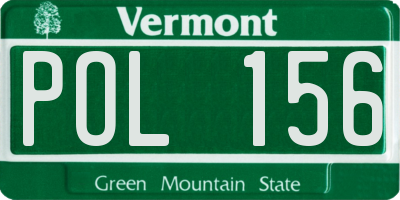 VT license plate POL156