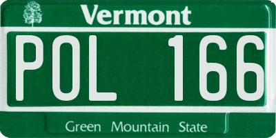 VT license plate POL166