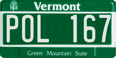 VT license plate POL167