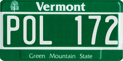 VT license plate POL172