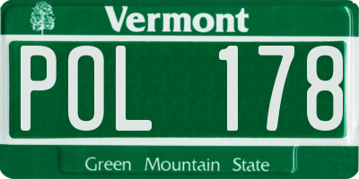 VT license plate POL178