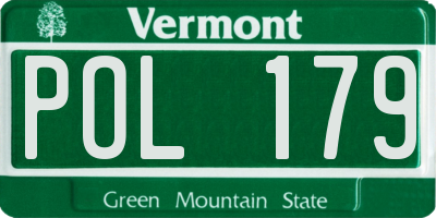 VT license plate POL179