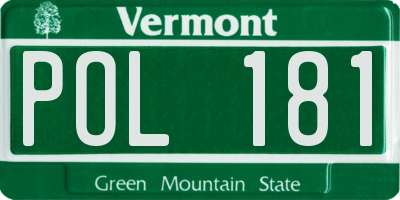 VT license plate POL181