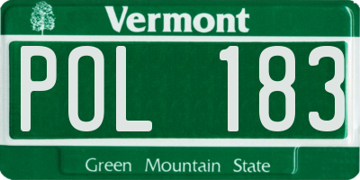 VT license plate POL183