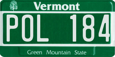 VT license plate POL184