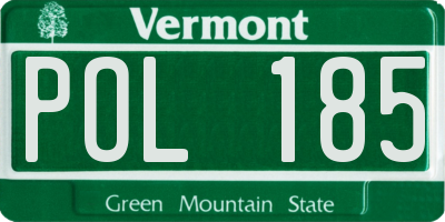 VT license plate POL185