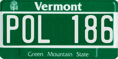 VT license plate POL186