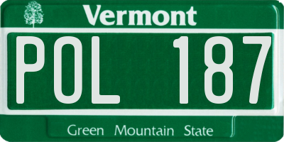 VT license plate POL187